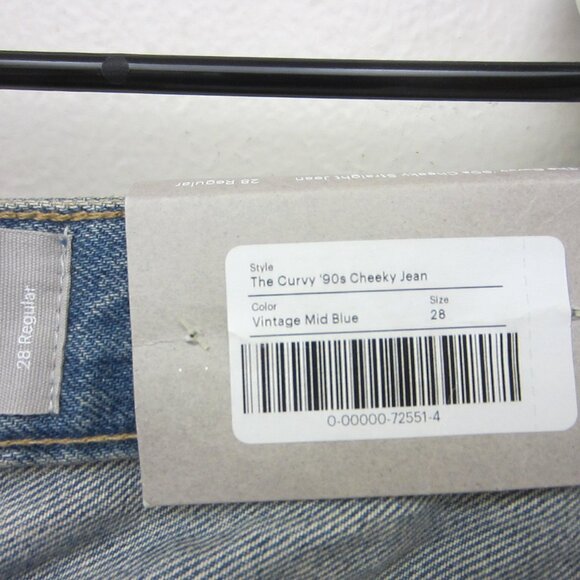New Everlane The Curvy 90s Cheeky Straight Jean Sz 28x29 Blue 100% Organic Ctton - Picture 15 of 15